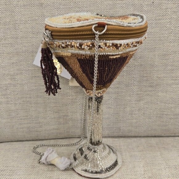 Espresso Martini Beaded Handbag From India to You Tik Tok Viral RARE NWT - Picture 2 of 5